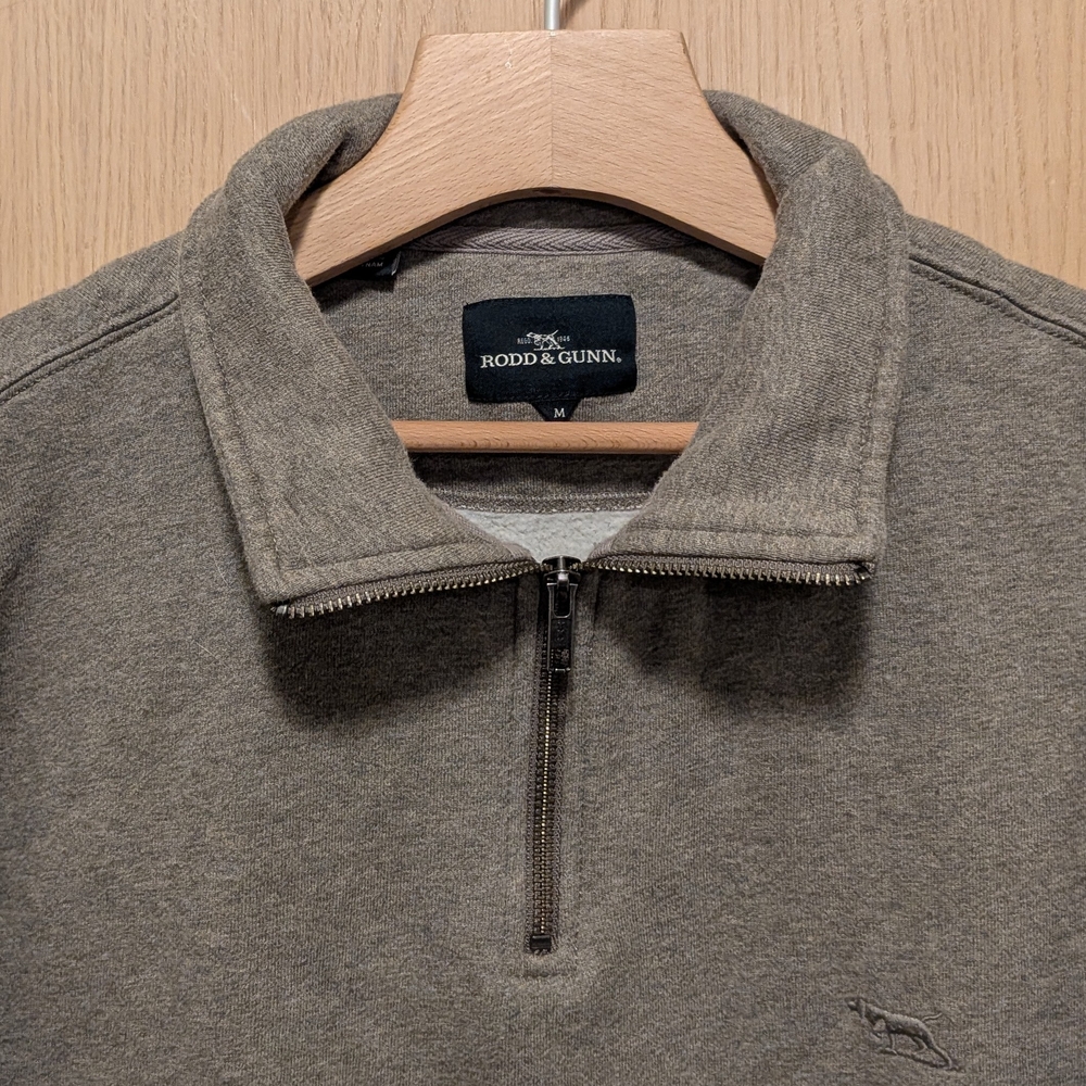 Rodd & Gunn Men's Quarter-Zip Sweater, Size M, Heathered Tan/Grey
